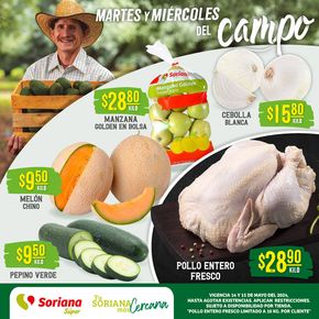 Ofertas de Supermercados en Hunucmá | Martes y miércoles del campo Súper de Soriana Súper | 15/5/2024 - 16/5/2024
