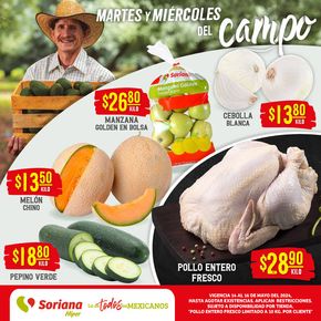Ofertas de Supermercados en Villa del Prado (Baja California) | Martes y Miércoles del Campo Híper de Soriana Híper | 15/5/2024 - 16/5/2024