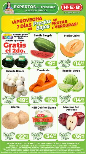 Catálogo HEB en Ciudad Apodaca | HEB - Precios Bajos en frutas y verduras | 15/5/2024 - 20/5/2024