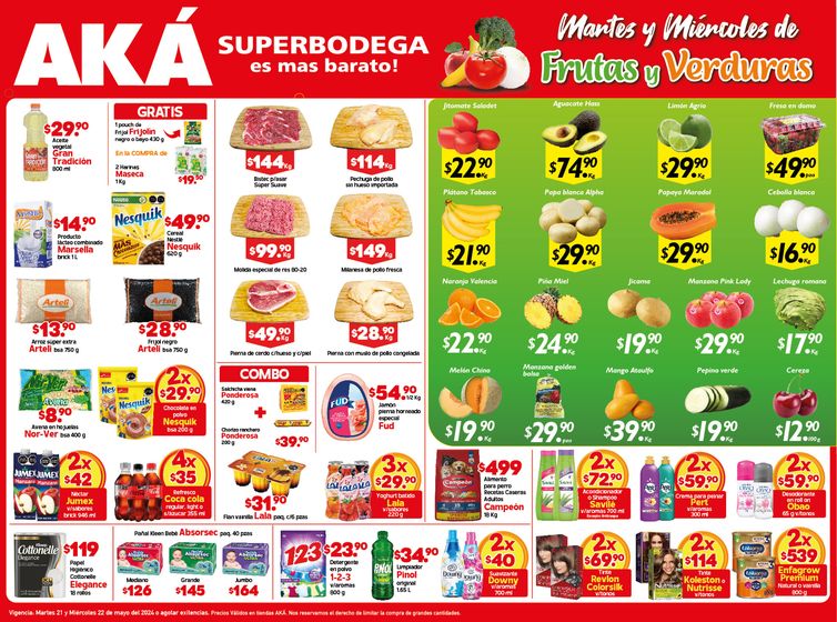 Catálogo AKÁ Superbodega en Ciudad López Mateos | Martes y Miercoles de Frutas y Verduras | 21/5/2024 - 22/5/2024