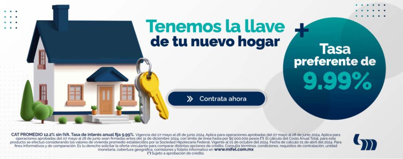 Catálogo Banca Mifel en Miguel Hidalgo | Tenemos la llave | 22/5/2024 - 31/10/2024