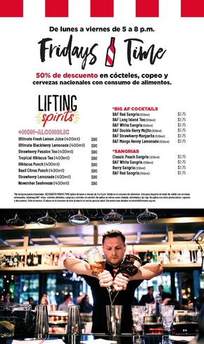 Catálogo Fridays | Menú - Bar | 22/5/2024 - 31/8/2024