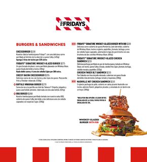 Catálogo Fridays en Tijuana | Menú - Burgers & Sandwiches | 22/5/2024 - 31/8/2024