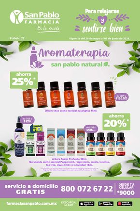 Ofertas de Salud y Belleza en Cuautitlán | Aromaterapia, San Pablo Nantural  de Farmacia San Pablo | 26/5/2024 - 1/6/2024
