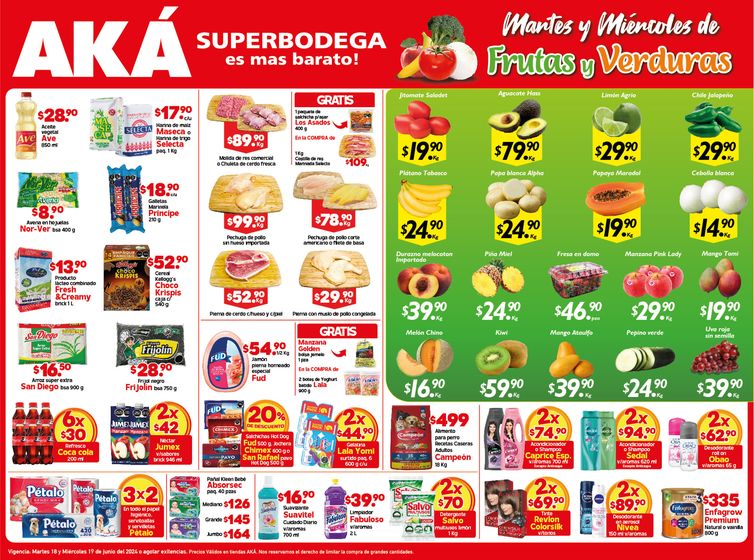 Catálogo AKÁ Superbodega en Tijuana | Martes y Miercoles de Frutas y Verduras | 18/6/2024 - 19/6/2024