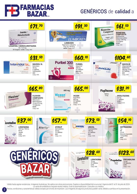 Catálogo Farmacias Bazar | Folleto del mes | 2/7/2024 - 31/7/2024