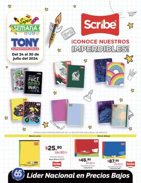 Ofertas de Librerías y Papelerías en Cancún | Súper Semana de Tony Super Papelerías | 25/7/2024 - 31/7/2024