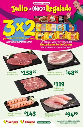 Ofertas de Supermercados en Acayucan | Fin de Semana Regalado Mercado de Soriana Mercado | 26/7/2024 - 28/7/2024