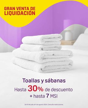 Ofertas de Tiendas Departamentales en Texcoco de Mora | Gran venta de liquidación - Toallas y Sábanas de Suburbia | 26/7/2024 - 4/8/2024