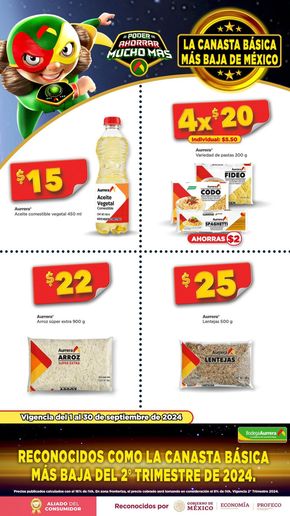 Ofertas de Supermercados en Panindícuaro | La Canasta Básica más baja de Bodega Aurrera | 2/9/2024 - 30/9/2024