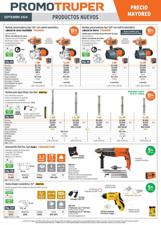 Catálogo Truper en Ciudad Juárez | Precio Mayoreo Septiembre 2024 | 4/9/2024 - 30/9/2024