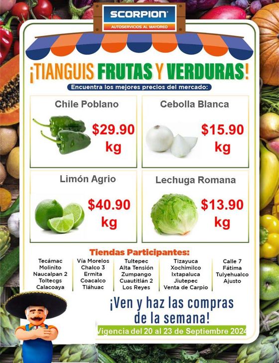 Catálogo Scorpion en Juan Morales | Tianguis Frutas y Verduras | 20/9/2024 - 23/9/2024