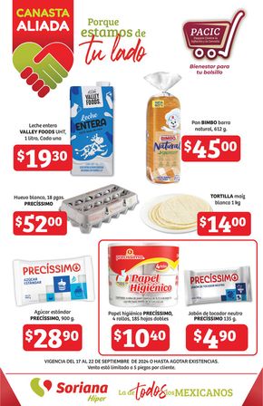 Ofertas de Supermercados en Jilotepec (Veracruz) | Canasta Aliada Híper de Soriana Híper | 19/9/2024 - 22/9/2024