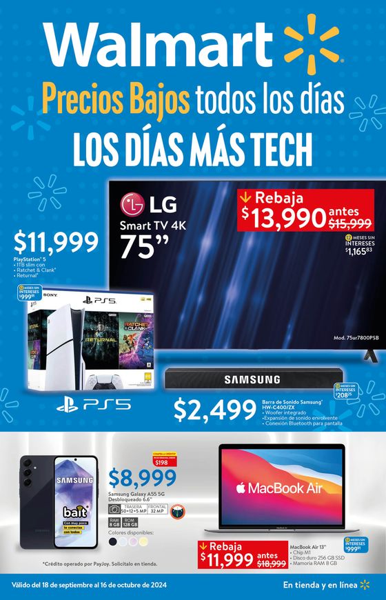 Catálogo Walmart en Tlaxcala de Xicohténcatl | Walmart - Los Días más Tech | 19/9/2024 - 16/10/2024