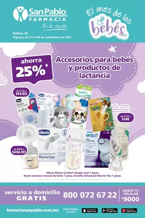 Ofertas de Farmacias y Salud en Quinto Barrio (Ejido Cahuacán) | EL MES DEL BEBÉ de Farmacia San Pablo | 22/9/2024 - 28/9/2024