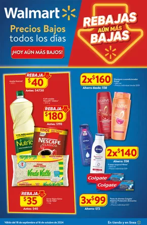 Ofertas de Supermercados en Molino Abajo | Rebajas aún más bajas de Walmart | 23/9/2024 - 16/10/2024