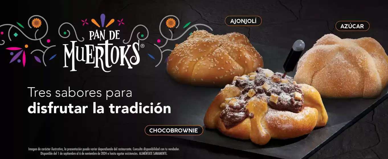 Catálogo Toks Restaurante en Cuauhtémoc (CDMX) | Pan de Muertoks | 25/9/2024 - 6/11/2024