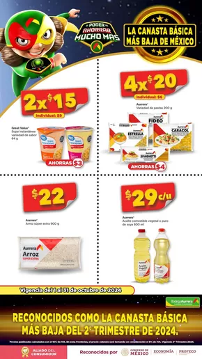 Ofertas de Supermercados en Miguel Auza | La Canasta Básica más baja de Bodega Aurrera | 2/10/2024 - 31/10/2024