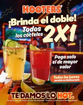 Ofertas de Restaurantes en Mexicali | Brinda el doble de Hooters | 9/10/2024 - 31/12/2024