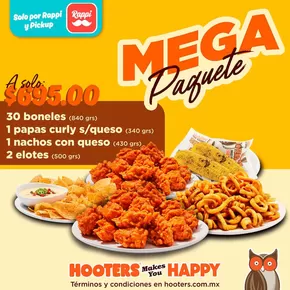 Ofertas de Restaurantes en Mexicali | Mega Paquete de Hooters | 9/10/2024 - 31/12/2024