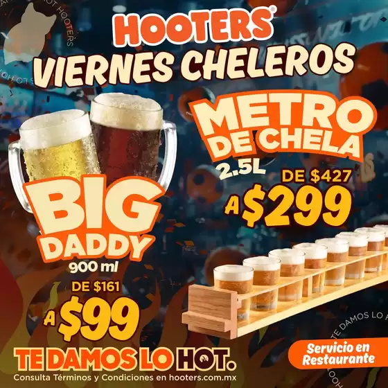 Catálogo Hooters en Ciudad de México | Viernes Cheleros | 9/10/2024 - 31/12/2024