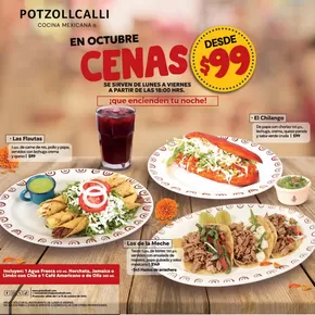 Catálogo Potzollcalli en Iztapalapa | Cenas desde $99 | 9/10/2024 - 31/10/2024