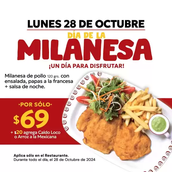 Catálogo Potzollcalli en Iztapalapa | Dia de la Milanesa | 9/10/2024 - 28/10/2024