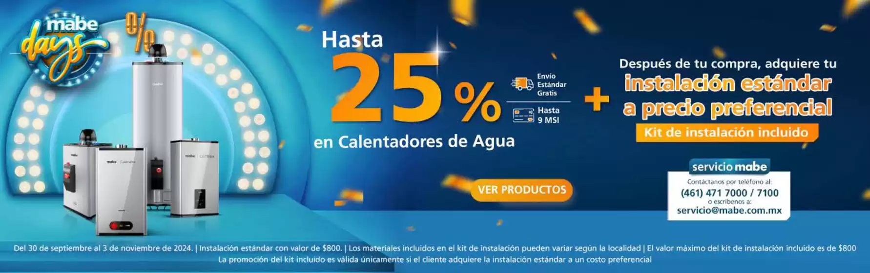 Catálogo Mabe | Mabe Days - Calentadores de Agua | 11/10/2024 - 3/11/2024