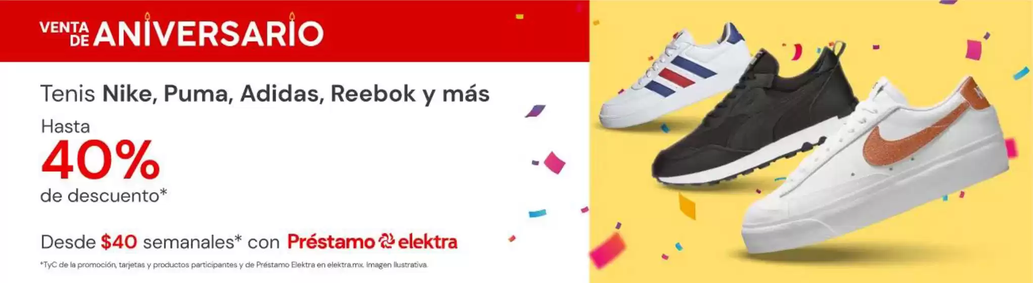 Catálogo Elektra en Atlixco | Venta de Aniversario - Tenis | 22/10/2024 - 28/10/2024