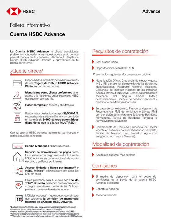 Catálogo HSBC en Manuel Ojinaga | Cuenta HSBC Advance | 23/10/2024 - 15/3/2025