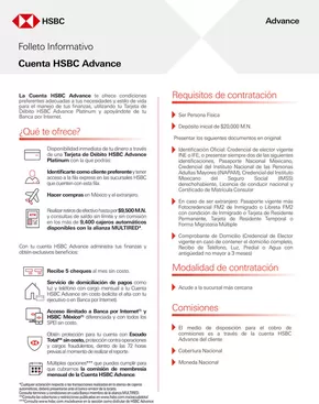 Ofertas de Bancos y Servicios en Comonfort | Cuenta HSBC Advance de HSBC | 23/10/2024 - 15/3/2025