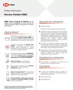 Catálogo HSBC en Aldama (Tamaulipas) | Cuenta Nomina Flexible HSBC | 23/10/2024 - 15/3/2025