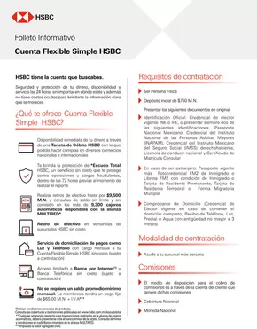 Catálogo HSBC en Tepache | Cuenta Flexible Simple HSBC | 23/10/2024 - 30/3/2025