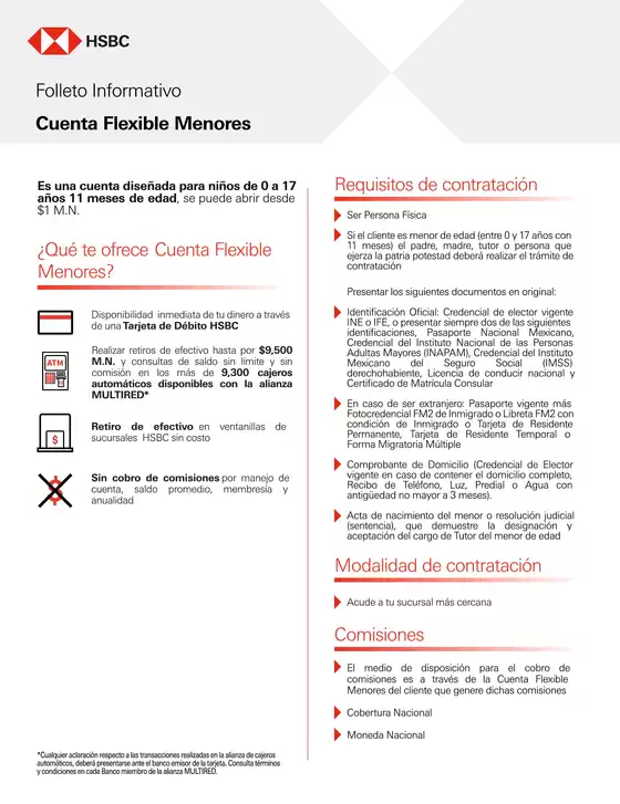 Catálogo HSBC en Comalcalco | Cuenta Flexible Menores HSBC | 23/10/2024 - 30/3/2025