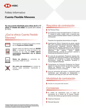 Ofertas de Bancos y Servicios en Ciudad Guadalupe Victoria | Cuenta Flexible Menores HSBC de HSBC | 23/10/2024 - 30/3/2025