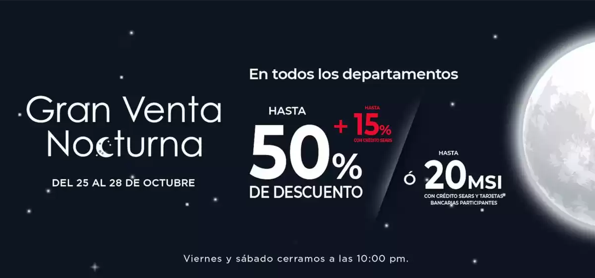 Catálogo Sears en Mexicali | Venta Nocturna | 28/10/2024 - 28/10/2024