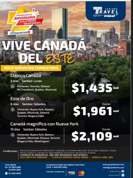 Catálogo Grupo Travel en Zapopan | Vive Canadá | 1/11/2024 - 30/4/2025