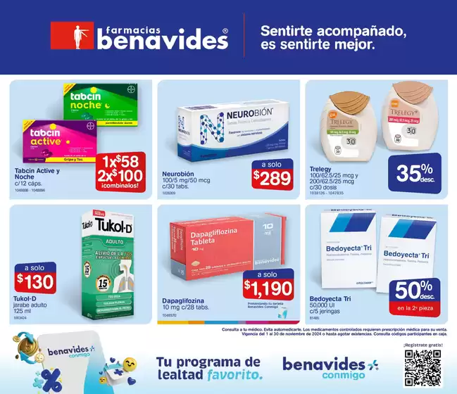 Catálogo Farmacias Benavides en Culiacán Rosales | Folleto de Noviembre | 4/11/2024 - 30/11/2024