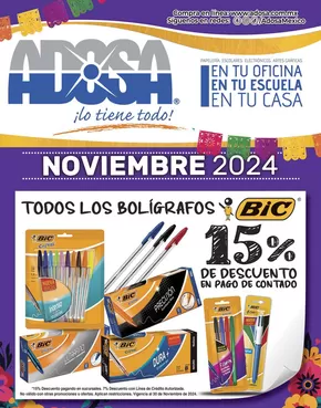 Ofertas de Librerías y Papelerías en Monterrey | Folleto Noviembre de Adosa | 5/11/2024 - 30/11/2024