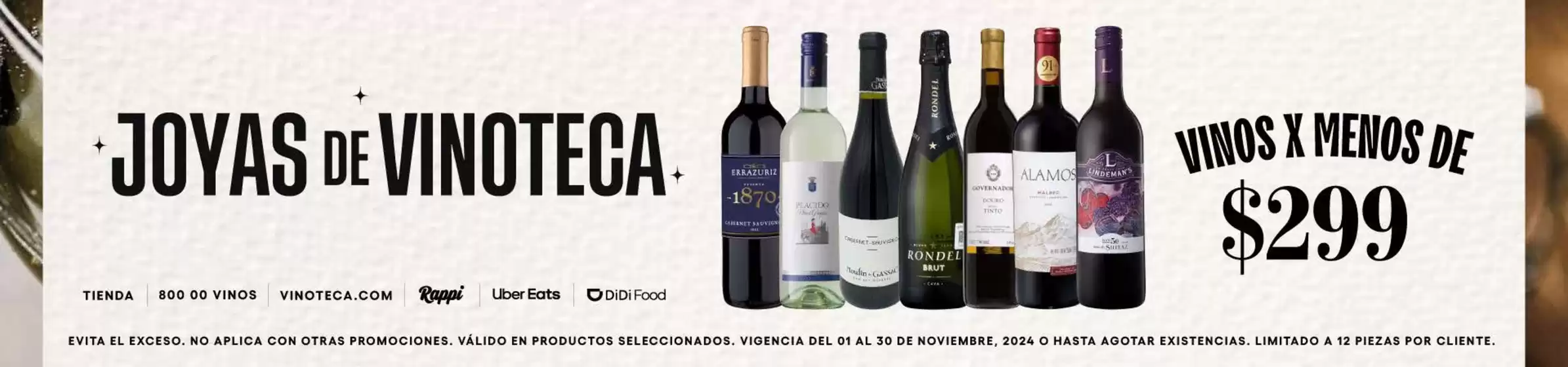 Catálogo Vinoteca en Culiacán Rosales | Joyas de Vinoteca | 13/11/2024 - 30/11/2024