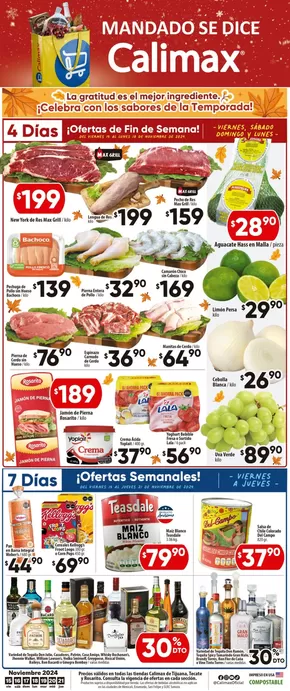 Ofertas de Supermercados en Playas de Rosarito | Ofertas Semanales de Calimax | 18/11/2024 - 21/11/2024