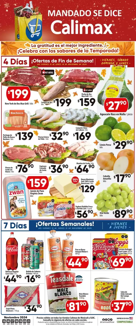 Catálogo Calimax en Mexicali | Ofertas Semanales | 18/11/2024 - 21/11/2024