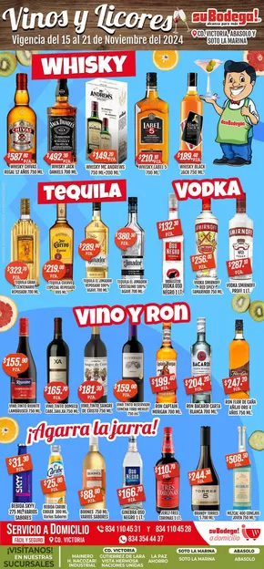 Ofertas de Supermercados en Monterrey | Vinos y Licores de SuBodega | 18/11/2024 - 21/11/2024