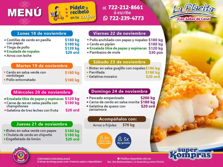 Catálogo Super kompras en San Jerónimo Chicahualco | Menu Super Kompras | 18/11/2024 - 24/11/2024