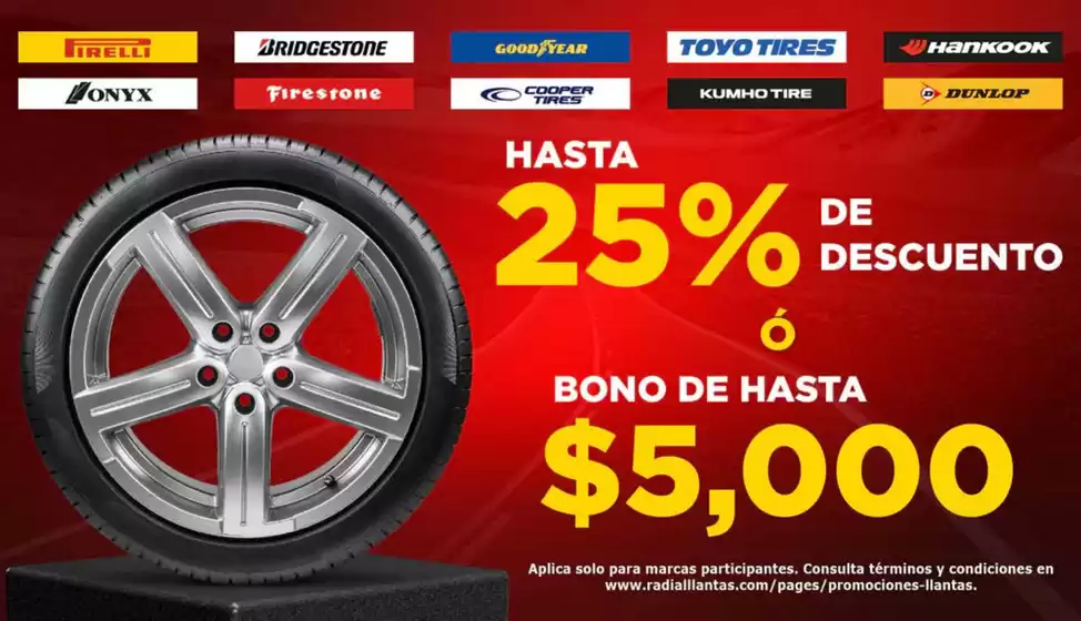 Catálogo Radial Llantas en Miguel Hidalgo | Hasta 25% de descuento | 19/11/2024 - 30/11/2024