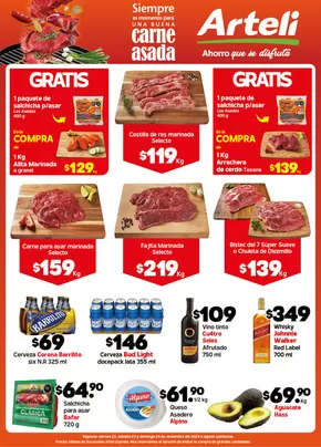 Ofertas de Supermercados en Cuauhtémoc (Tamaulipas) | Carnes Arteli de Arteli express | 22/11/2024 - 24/11/2024