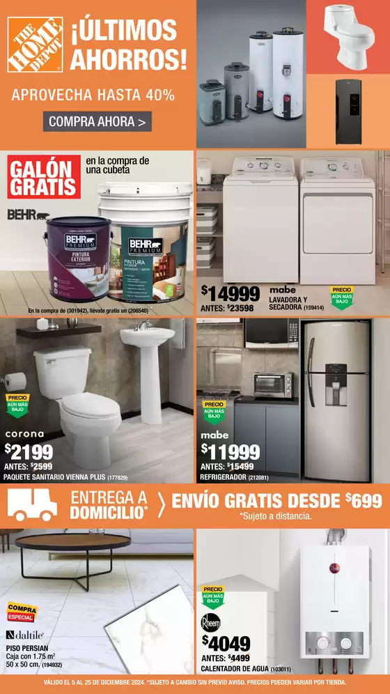 Catálogo The Home Depot en Tijuana | The Home Depot - ¡Últimos ahorros! | 5/12/2024 - 25/12/2024