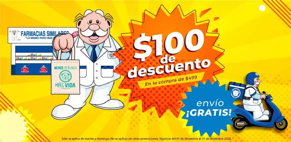 Catálogo Farmacias Similares en Monterrey | $100 de descuento | 12/12/2024 - 31/12/2024