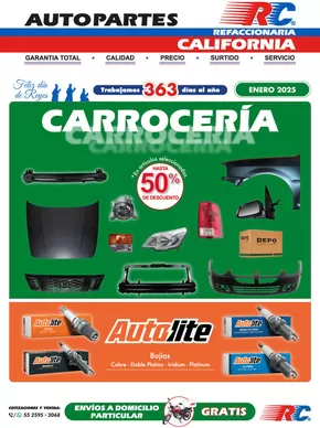 Ofertas de Autos en Tlaxcala de Xicohténcatl | Folleto Enero de Refaccionaria California | 6/1/2025 - 31/1/2025