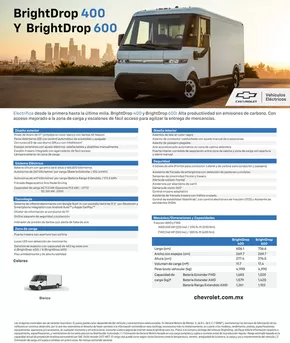 Catálogo Chevrolet | Ficha Tecnica BrightDrop 400 Y BrightDrop 600 | 22/1/2025 - 31/12/2025